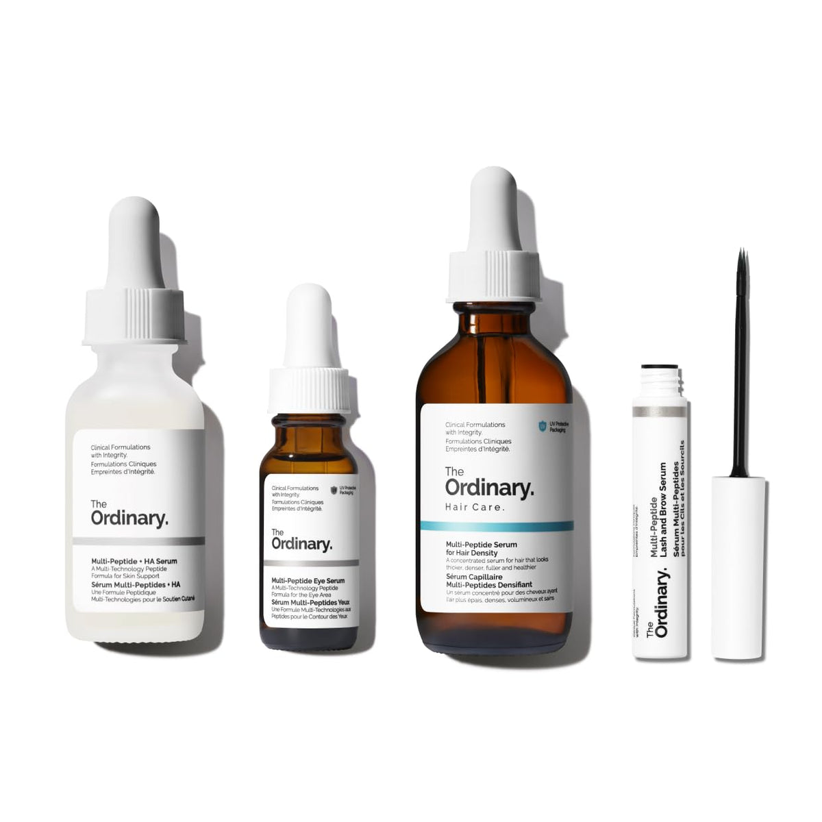 The Ordinary Peptide Essentials Collection, Skin Care and Scalp Support Four-Piece Set for Face, Eyes, and Hair