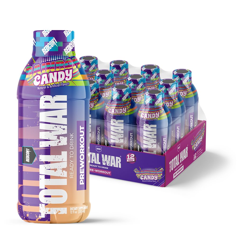 REDCON1 Total War Ready to Drink Pre Workout | Vice City | 365mg Caffeine + Citrulline Malate + Beta Alanine | Zero Sugar (12 Pack)