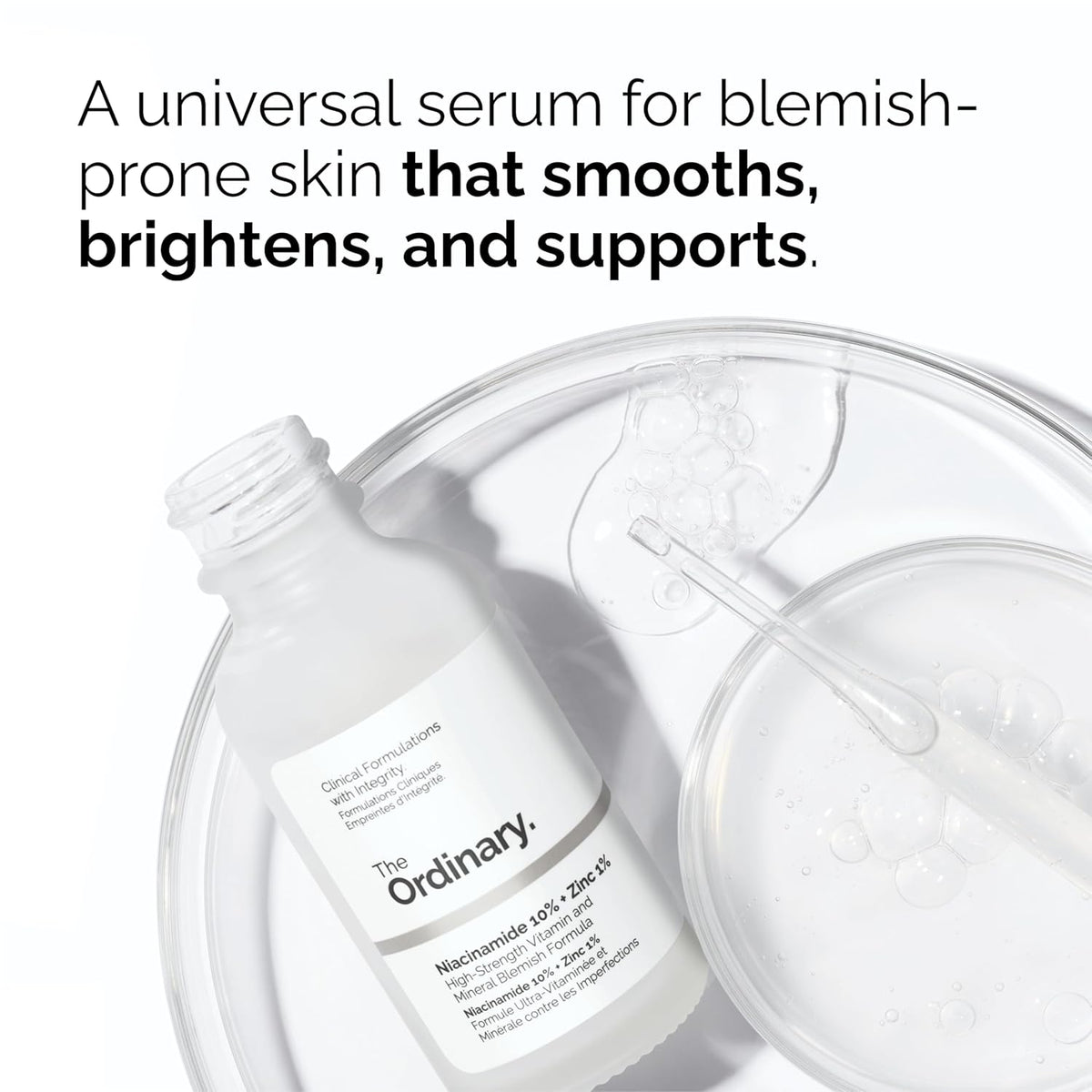 The Ordinary Sensitive Skin Collection, Skin Care Bundle-Blemish-Prone Skin, Glucoside Foaming Cleanser, Aloe 2% + NAG 2% Solution, Niacinamide 10% + Zinc 1%, Natural Moisturizing Factors+Beta Glucan
