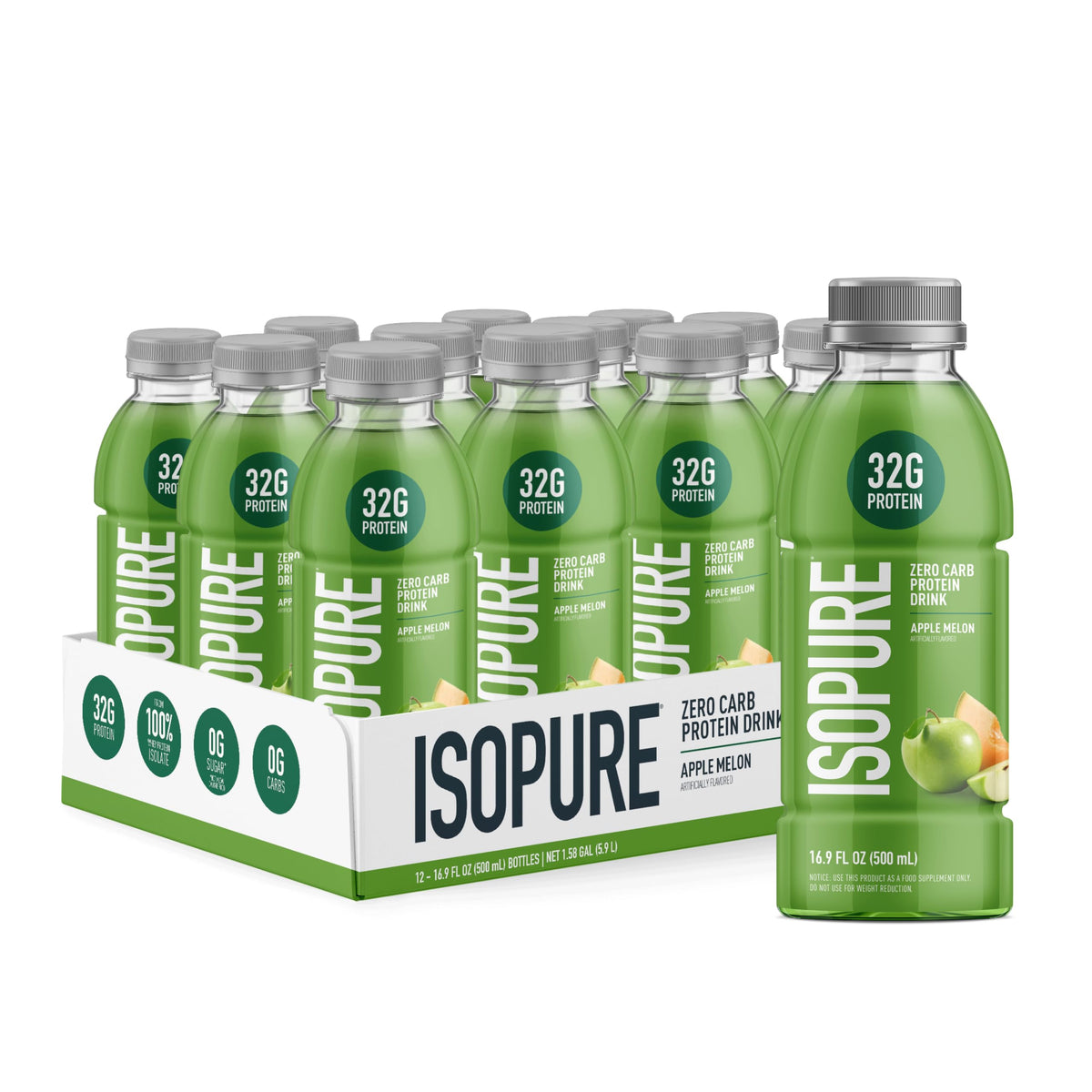 Isopure Zero Carb Clear Protein Drink, Alpine Punch 12 Count