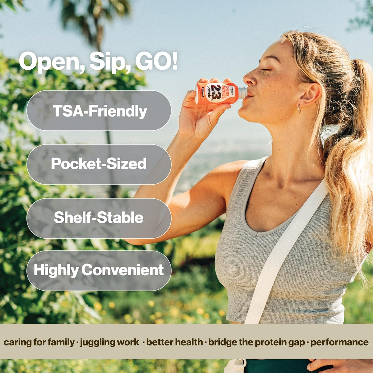 Pure Genius 23g Protein Shot - 100 Calories, No Sugar, No Fat - 12 Shots